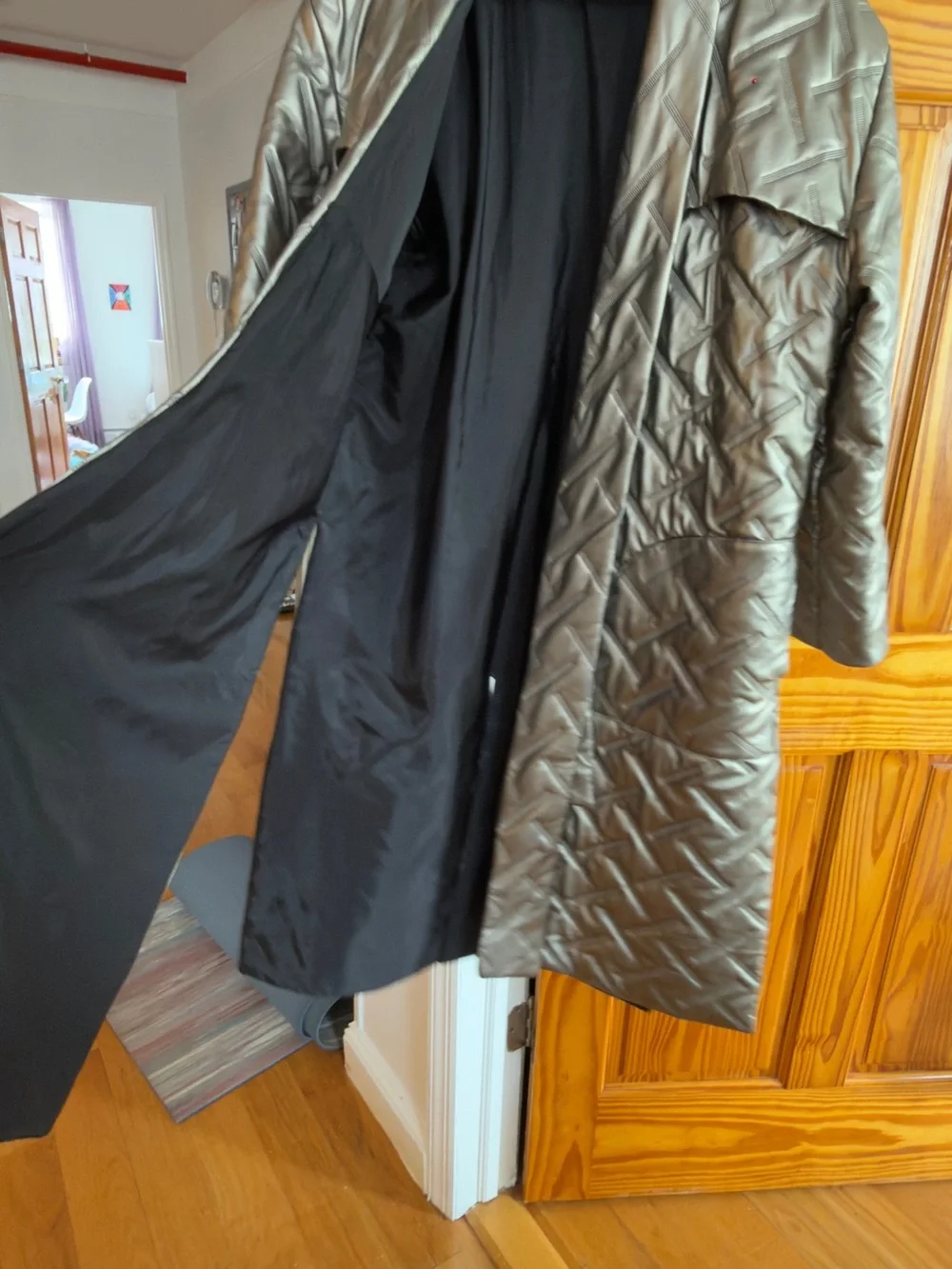 FESTIVAL READY Quilted Metallic Long Coat